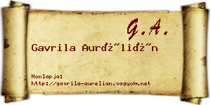 Gavrila Aurélián névjegykártya